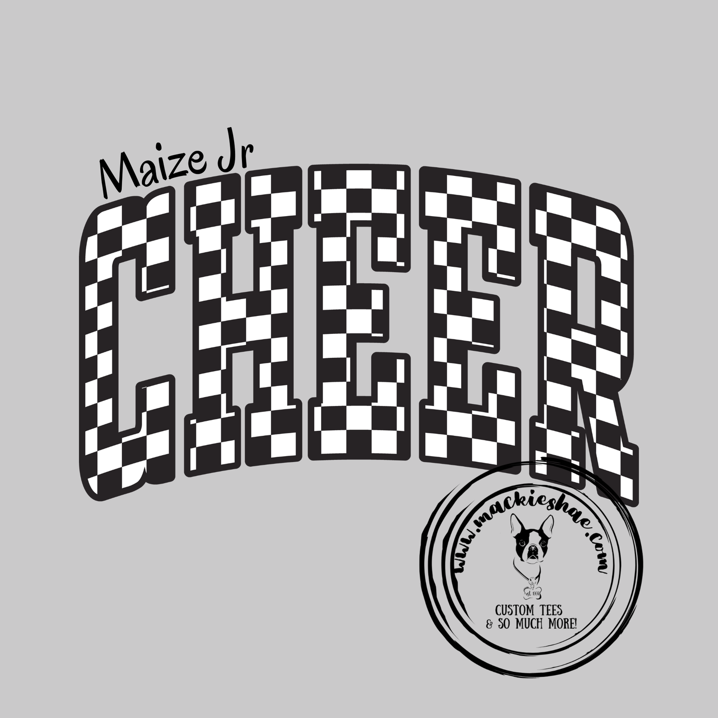 MJC- Maize Jr Cheer Checkered White Gear