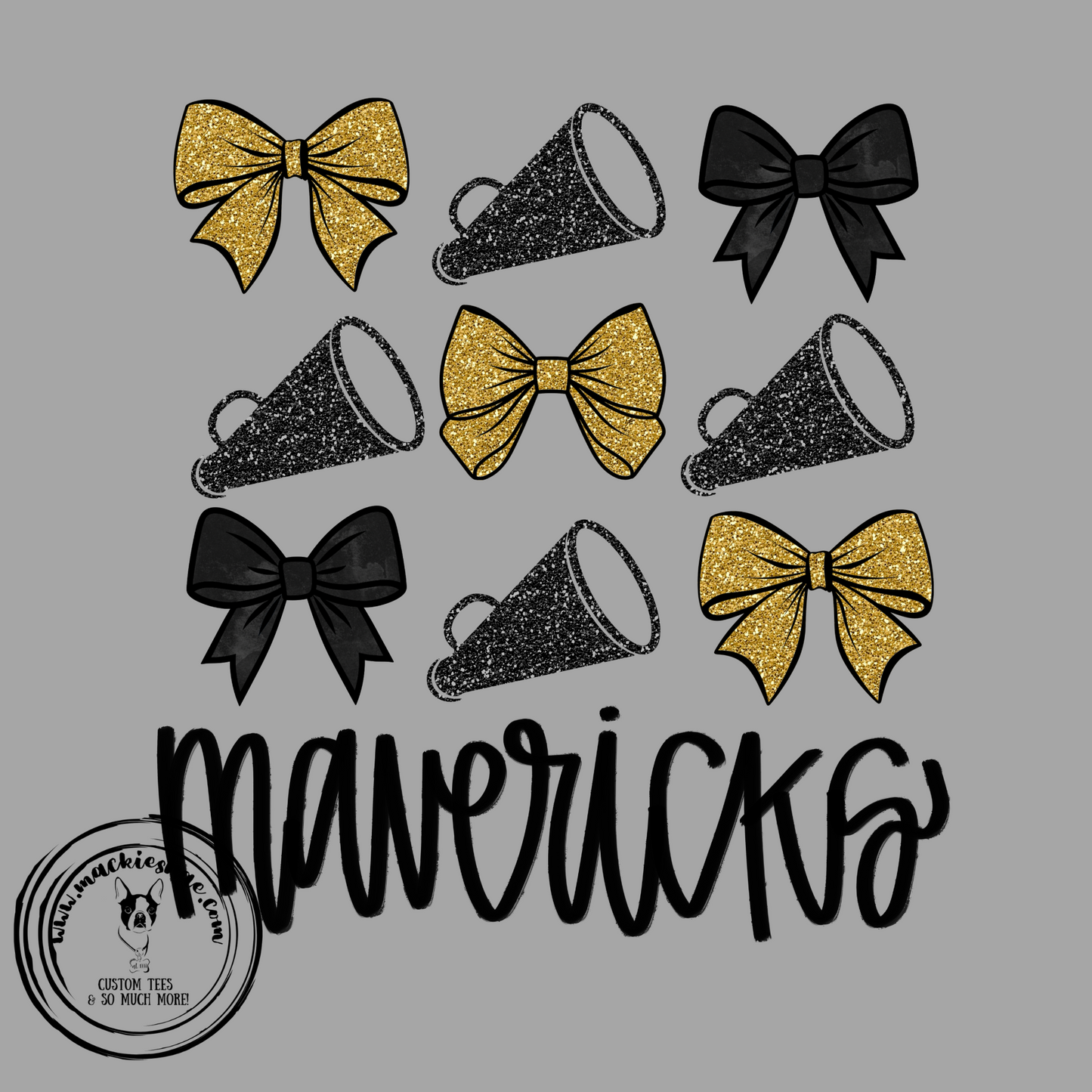 MSHS Cheer- Mavericks Cheer Bow & Megaphones White Gear