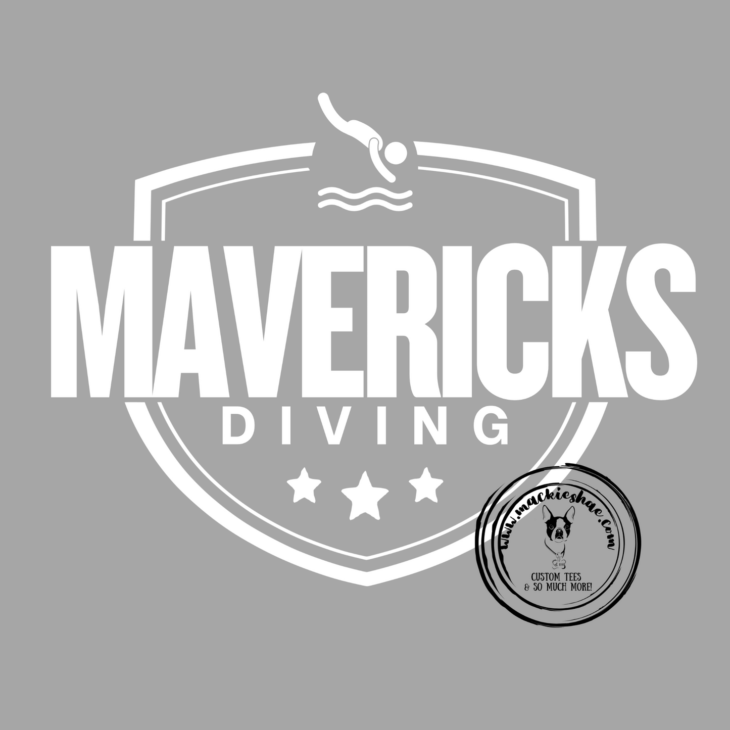 Mavericks Diving Star Custom Shirt for Youth and Adults, Grey Gear