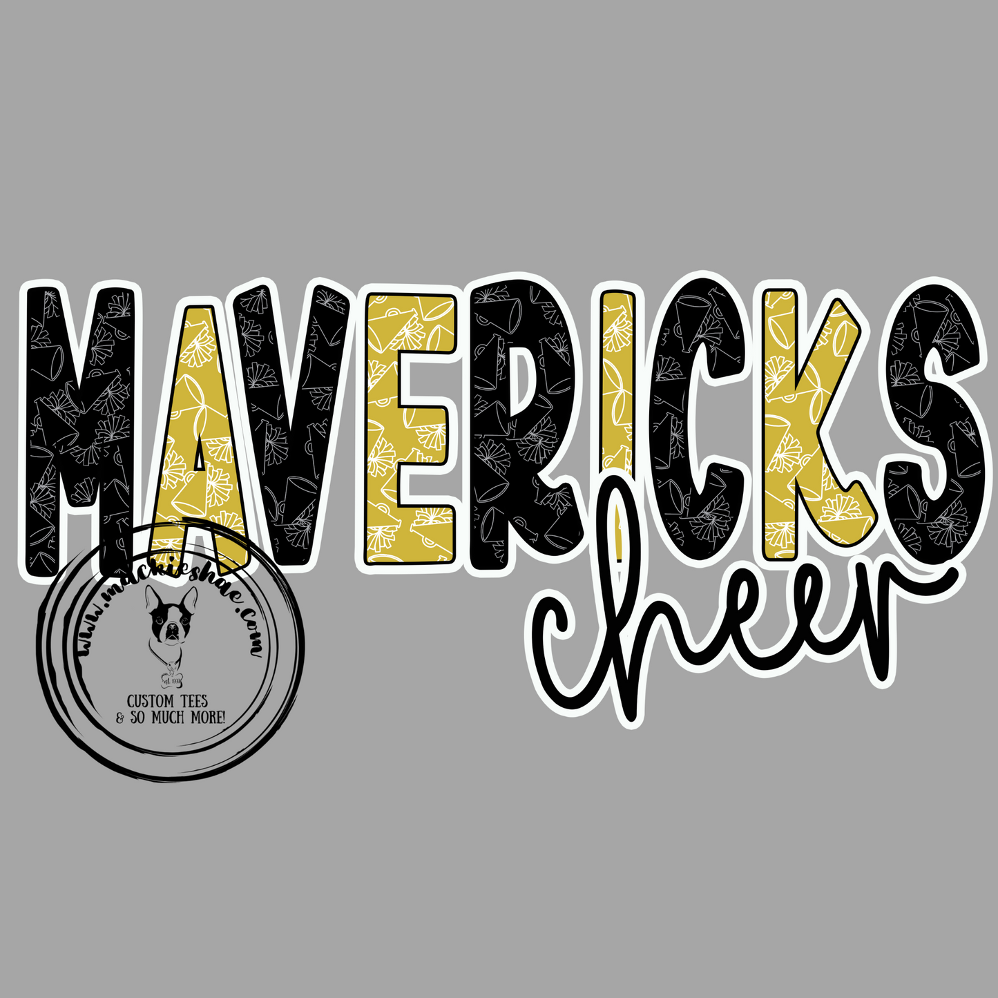 MSHS Cheer- Mavericks Cheer Megaphones Grey Gear