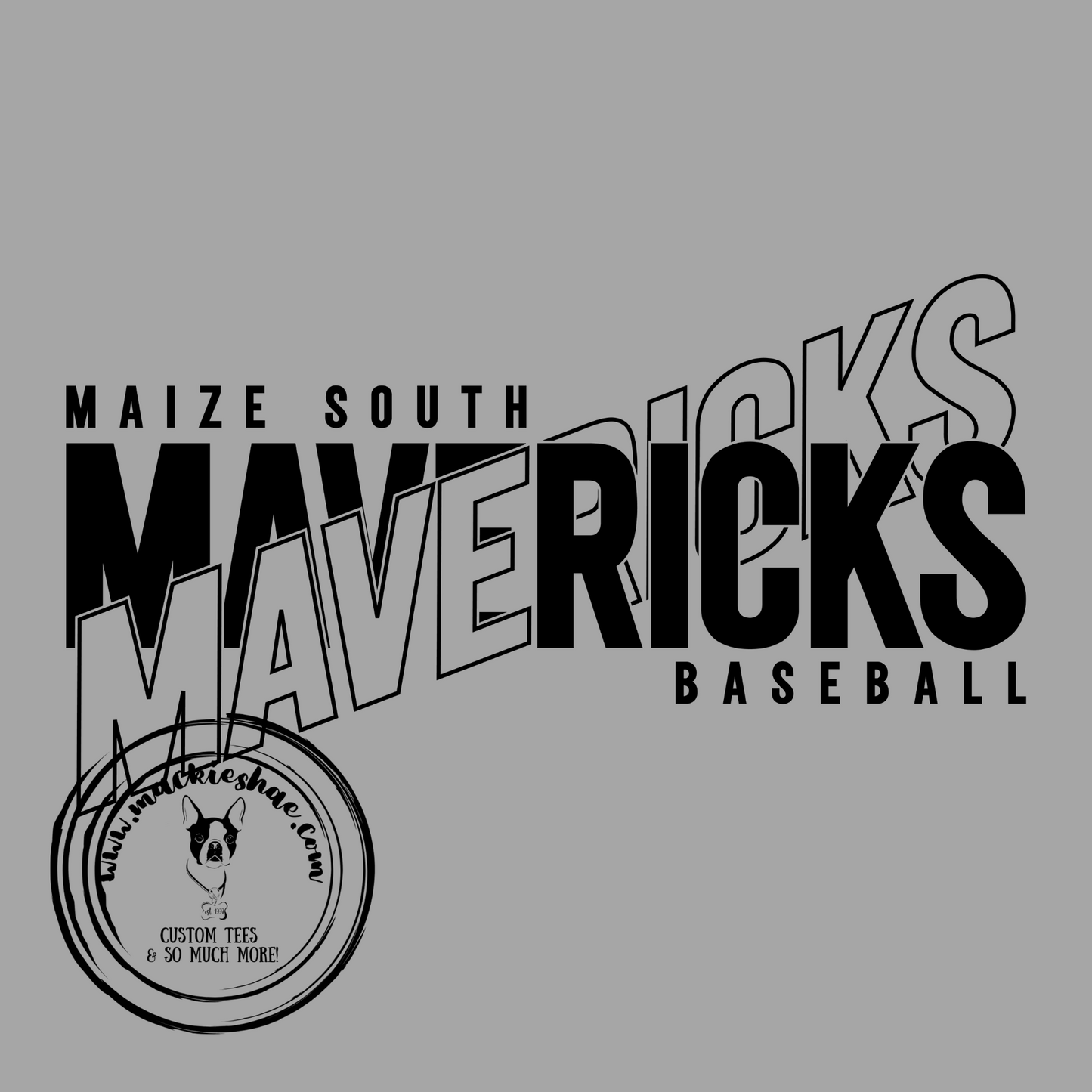 Maize South Mavericks Baseball Crossed Sand Crewneck Sweatshirt (Adult Sizes only)