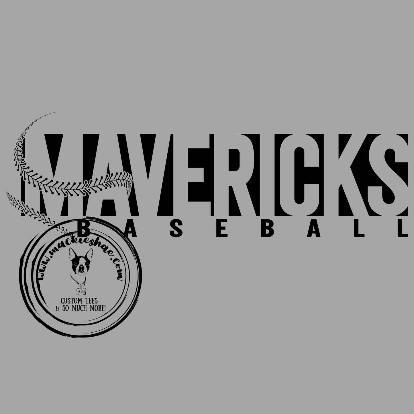 Mavericks Baseball Custom Shirt for Youth and Adults, Grey Gear