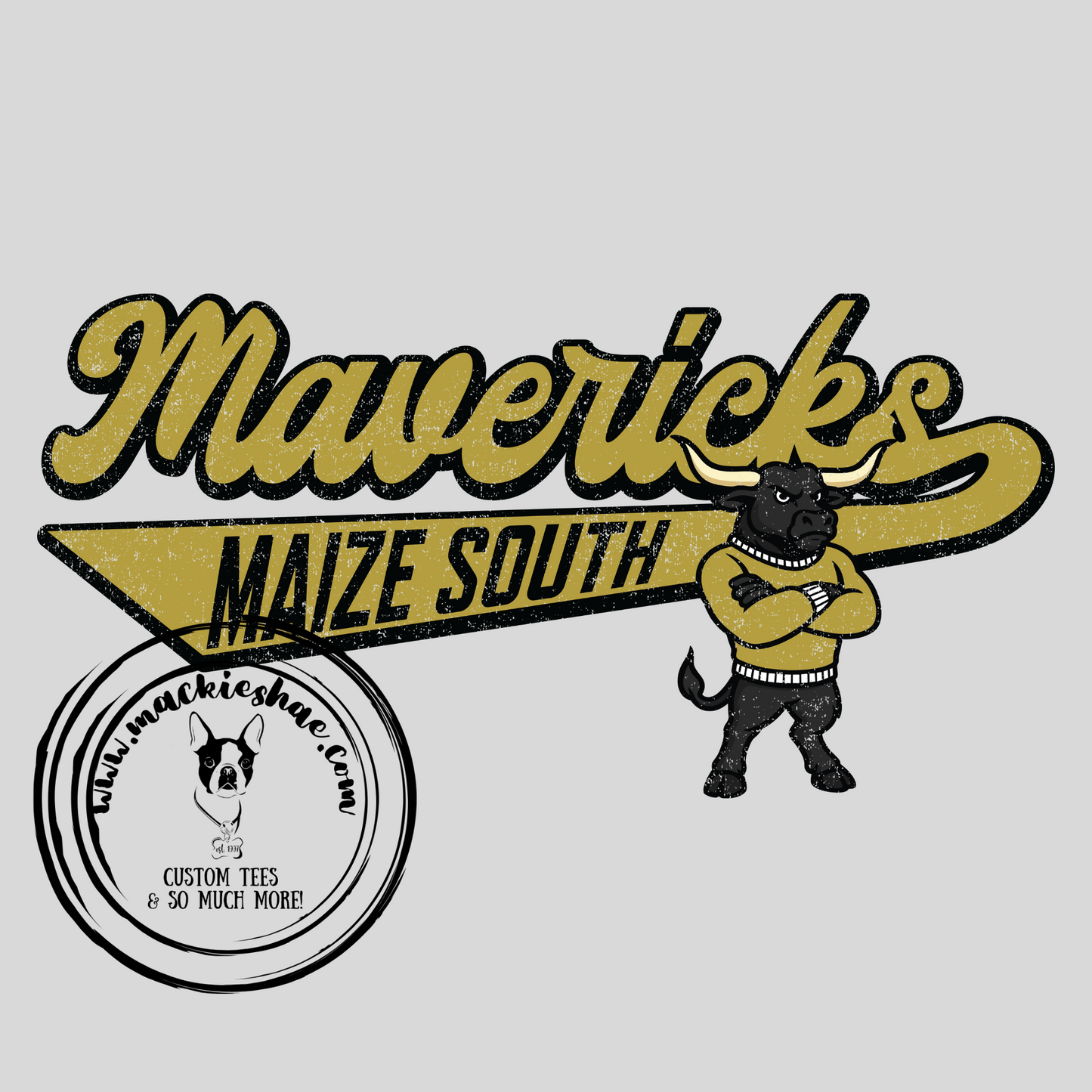 Mavs- Maize South Mavericks Vintage Swoosh Grey Gear