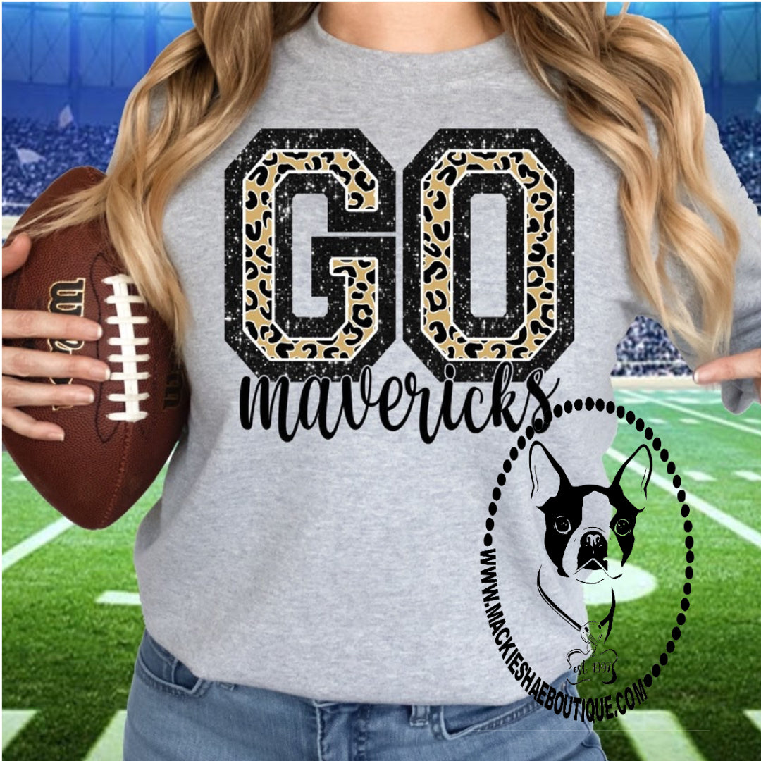 Go Mavericks Leopard Custom Shirt for Youth and Adults, Athletic Heather Soft Short Sleeve