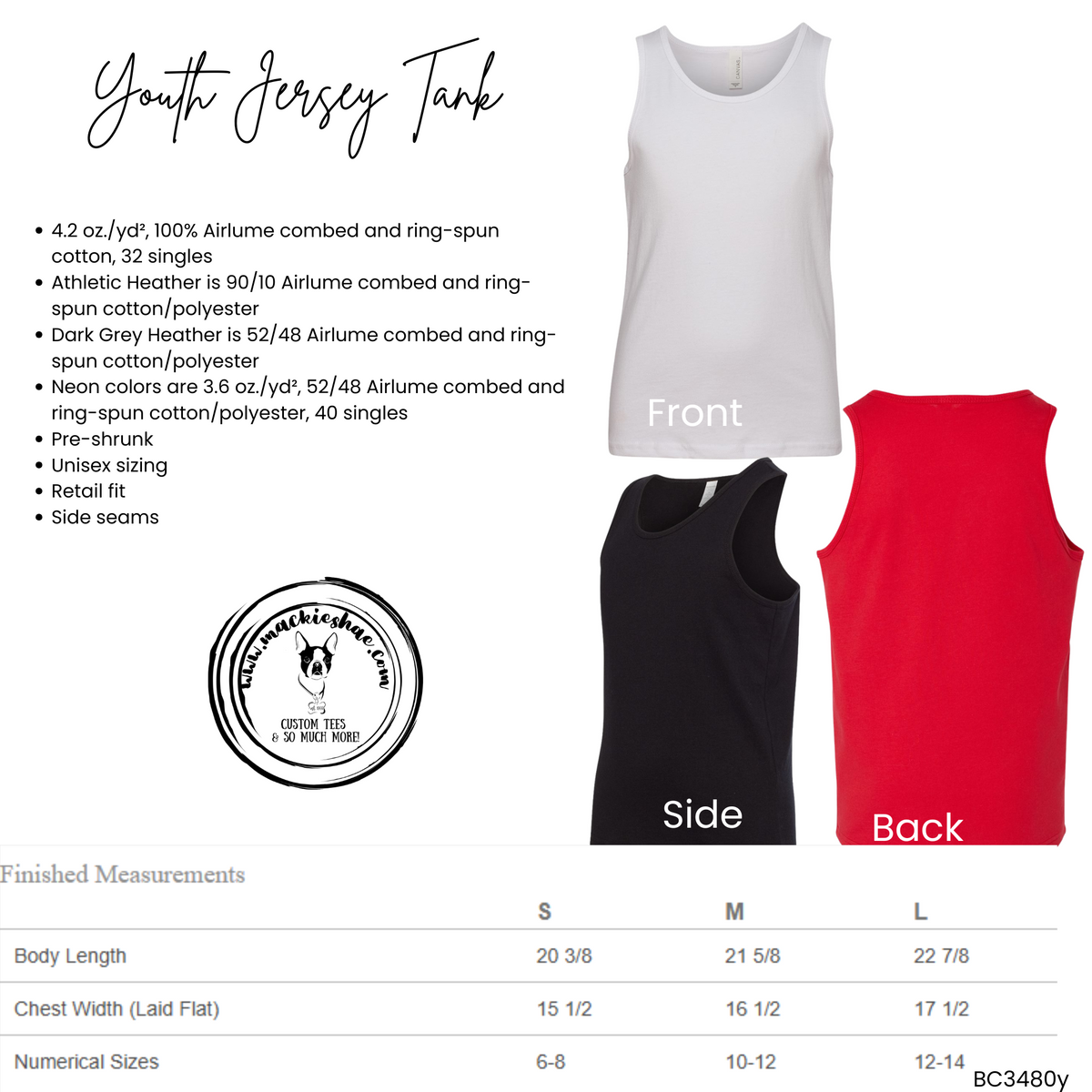 MJC- Maize Jr Cheer Bows, Poms, Megaphones Jersey Tank