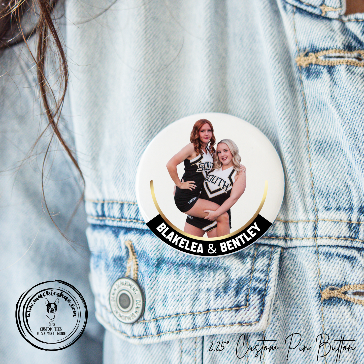 MSHS Cheer- Cheer Photo Personalized 2.25" Button
