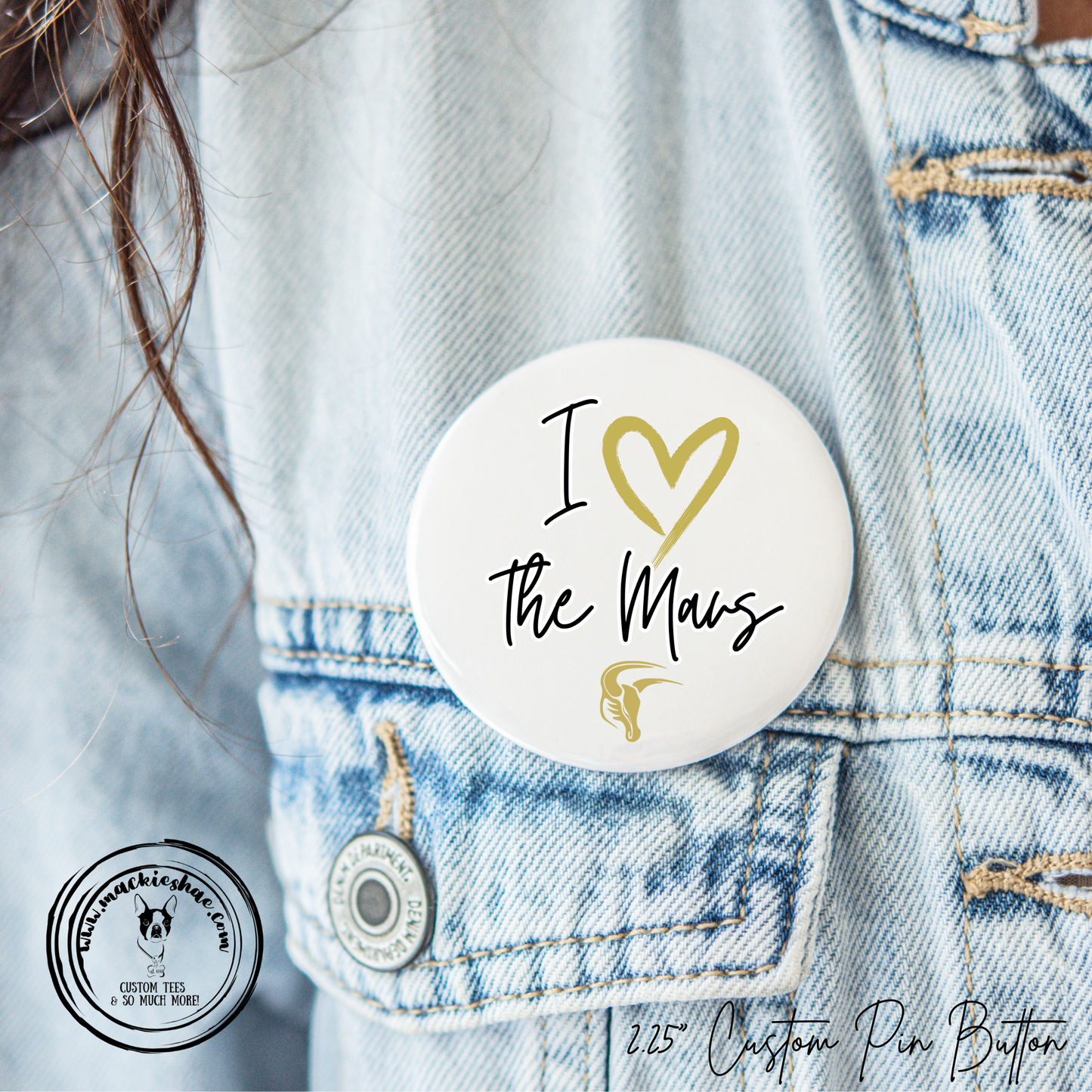 Mavs- I Heart the Mavs with Logo 2.25" Button