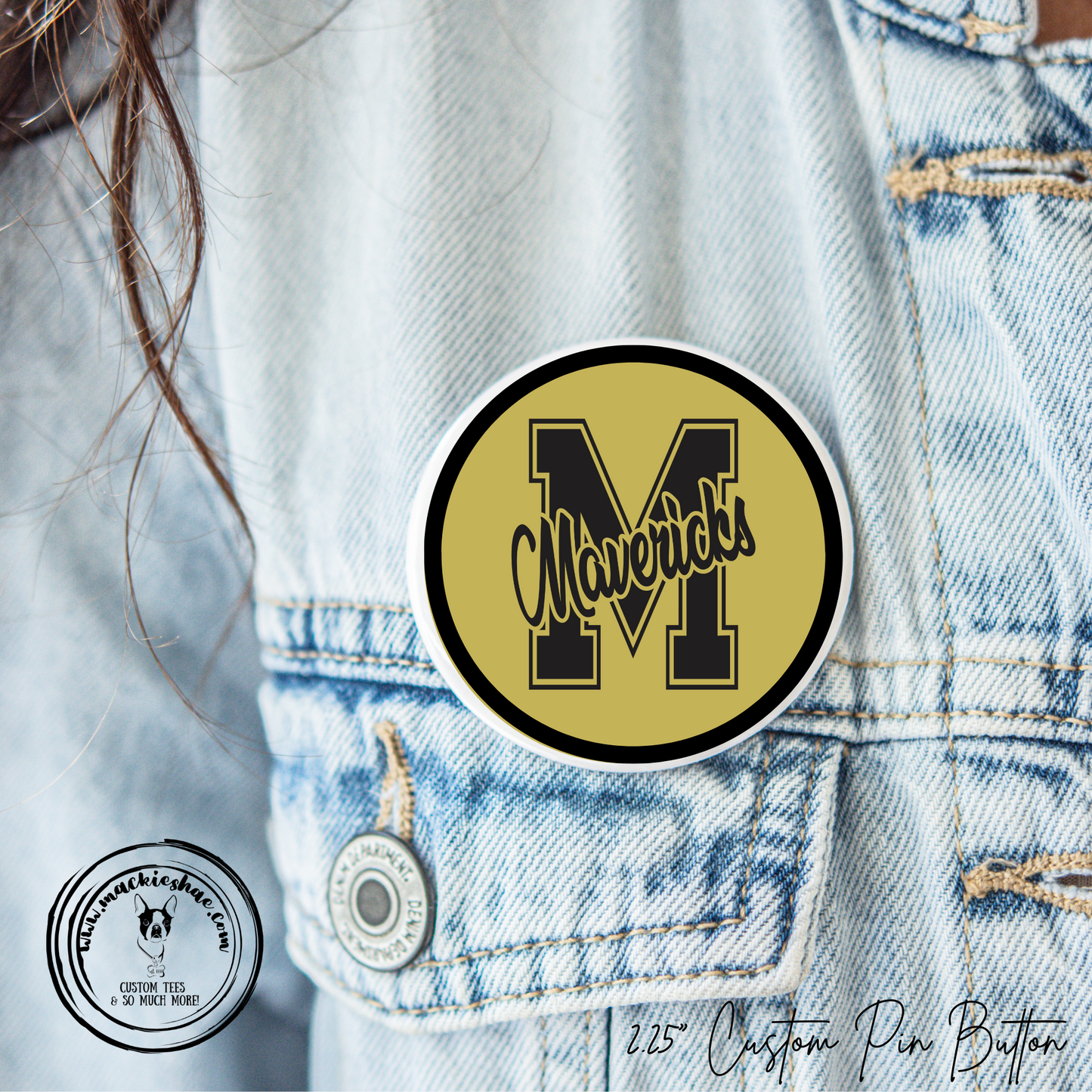 Mavs- M Mavericks 2.25" Button