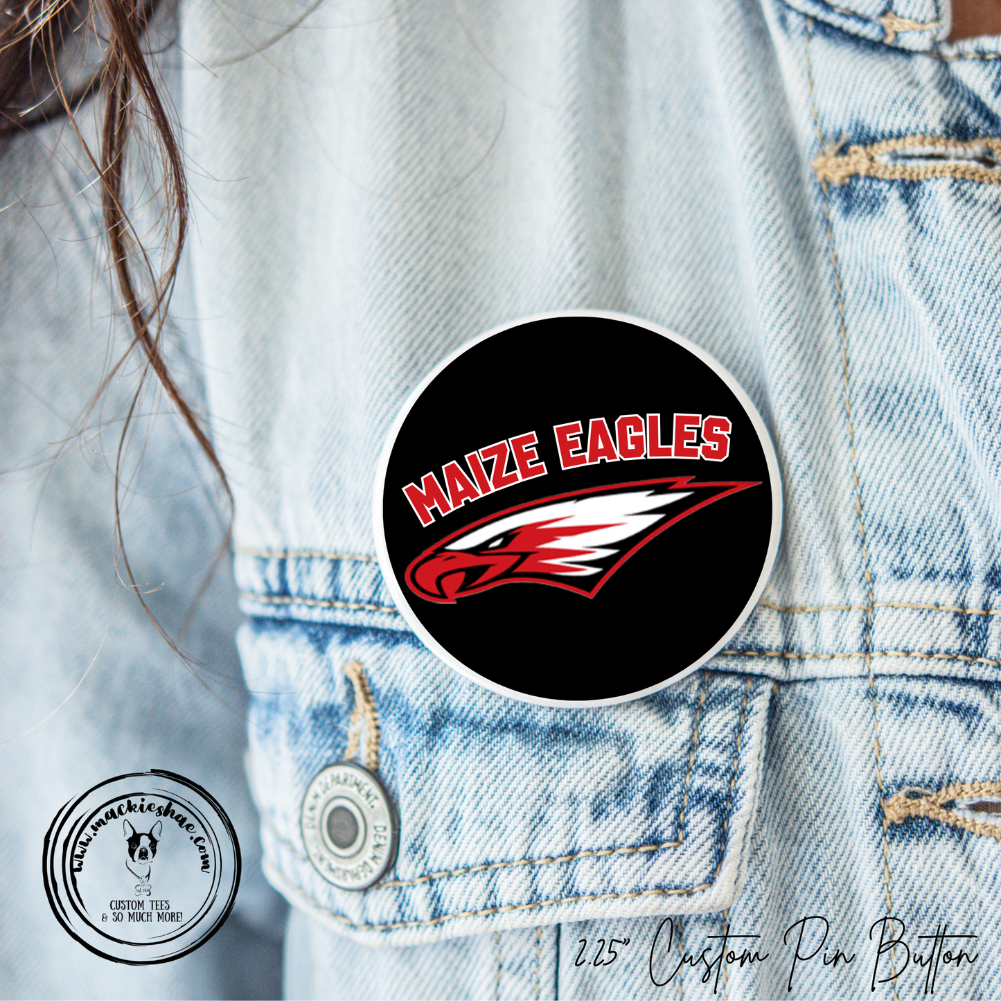 MMS- Maize Eagles with Power Eagle 2.25" Button