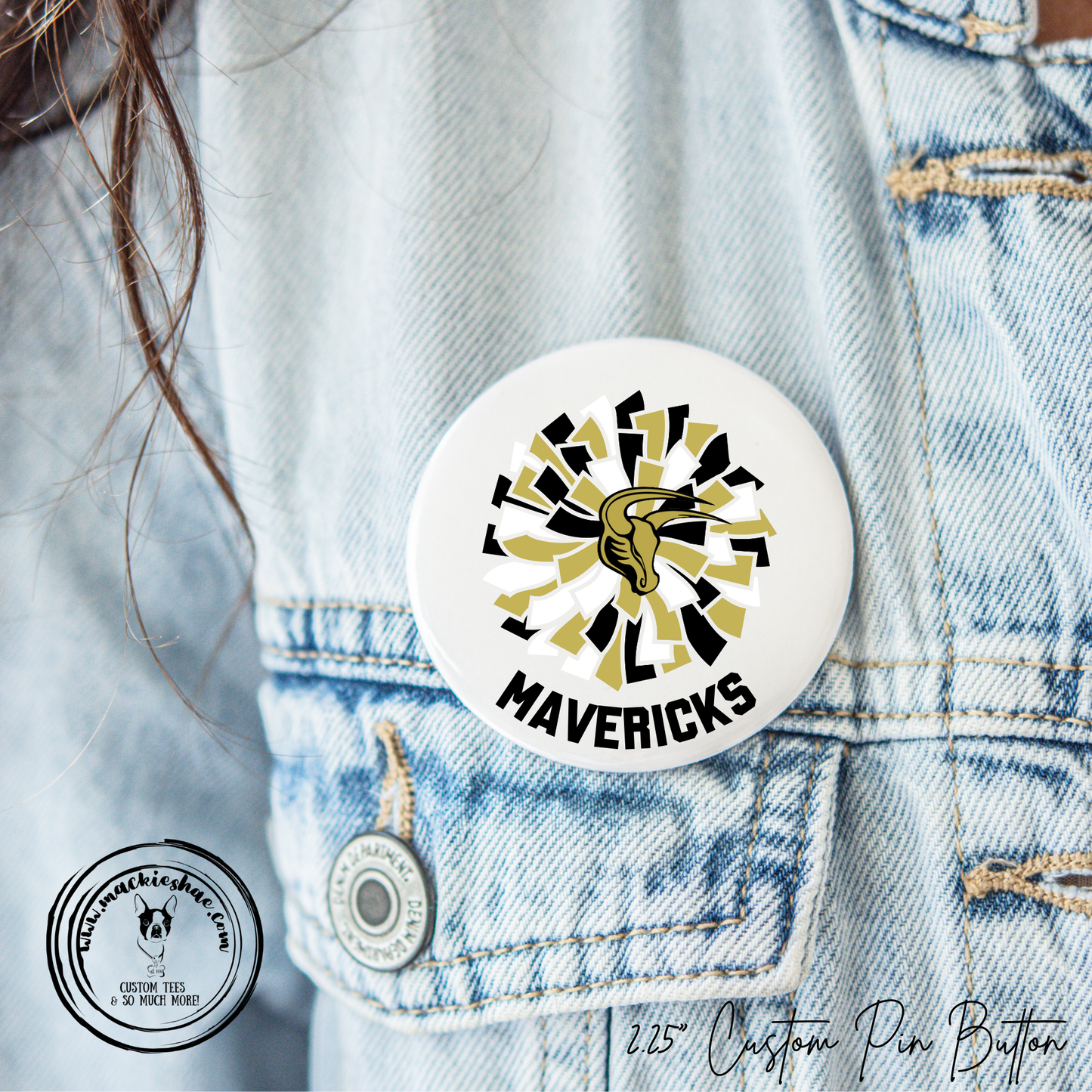 MSHS Cheer- Maverick Pom 2.25" Button