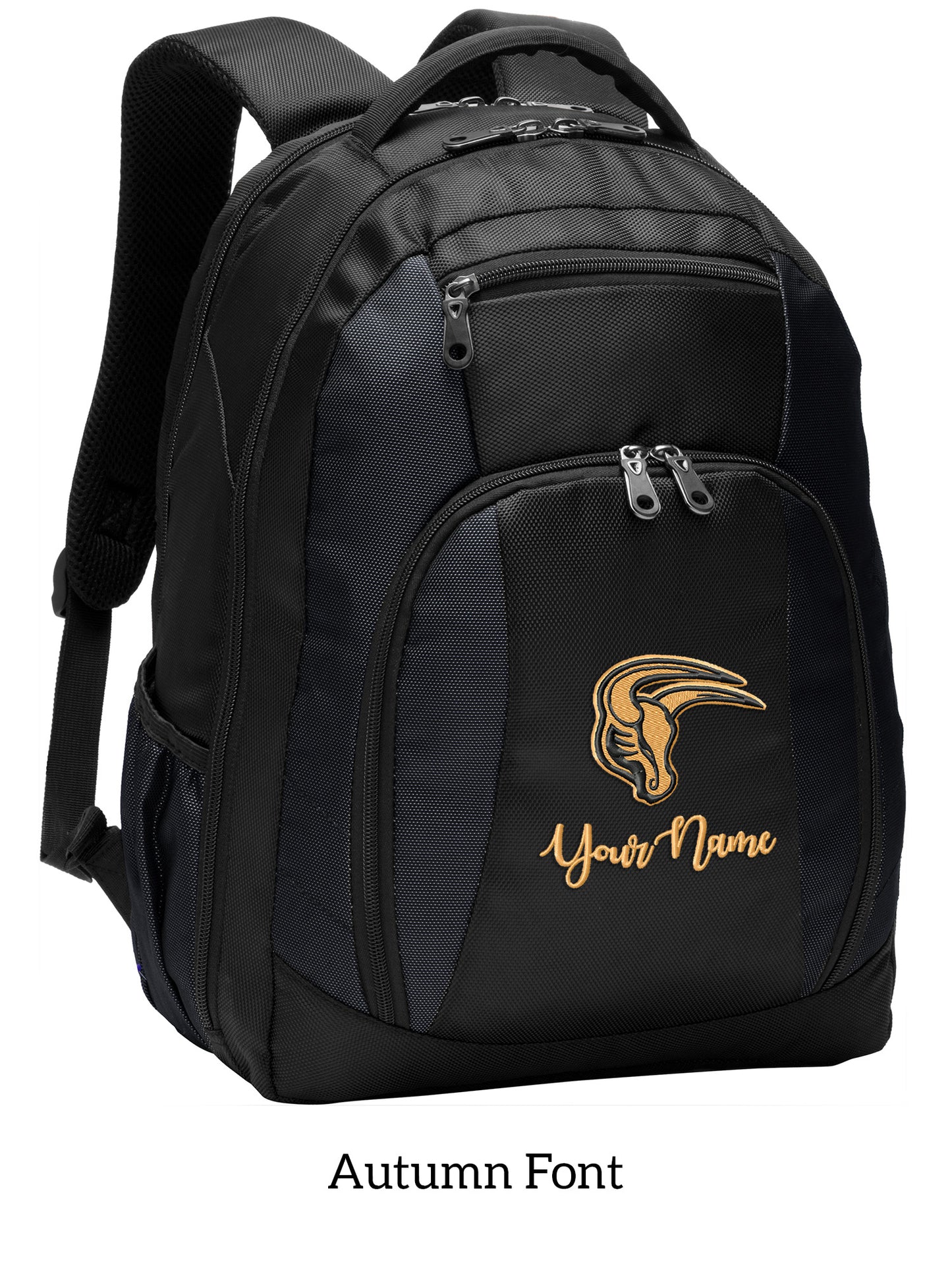 Mavs- Maverick Commuter Black Backpack with Embroidery Design, Personalize with your Name!