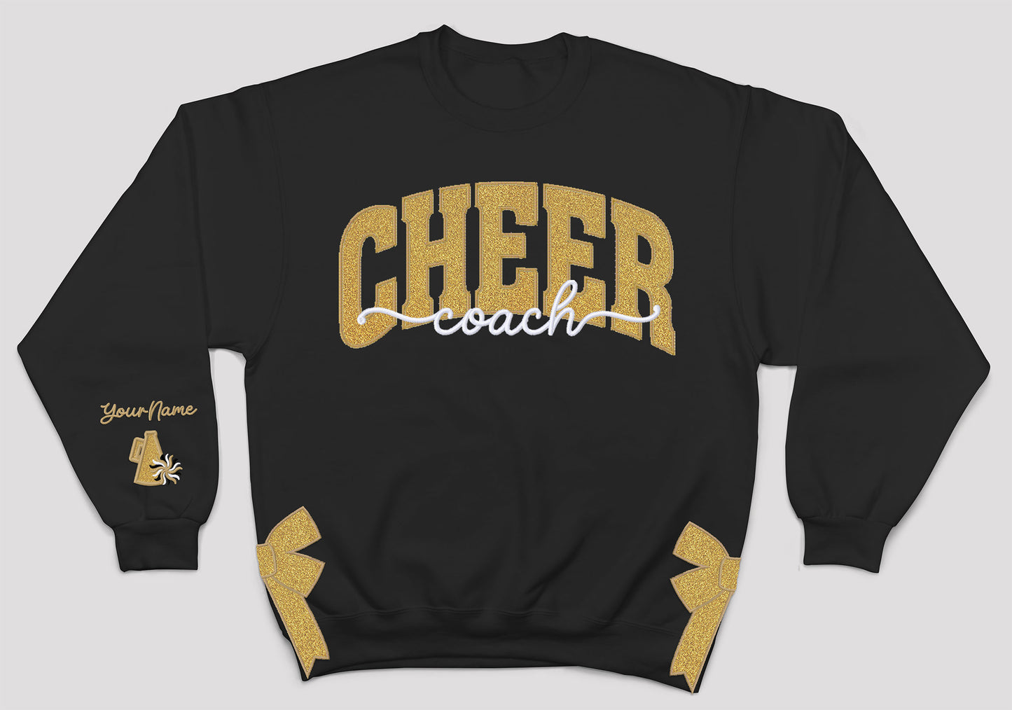 MSHS Cheer-Cheer Personalized Glitter Applique and Embroidered Crewneck Sweatshirt