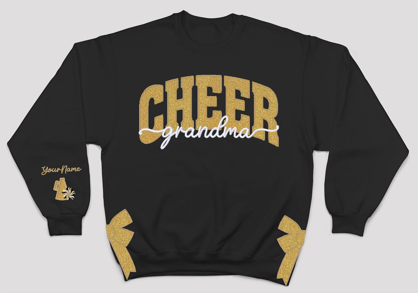 MSHS Cheer-Cheer Personalized Glitter Applique and Embroidered Crewneck Sweatshirt
