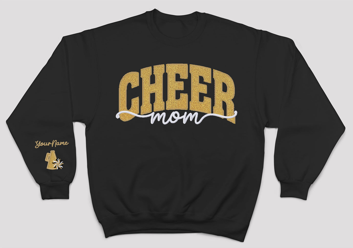 MSHS Cheer-Cheer Personalized Glitter Applique and Embroidered Crewneck Sweatshirt