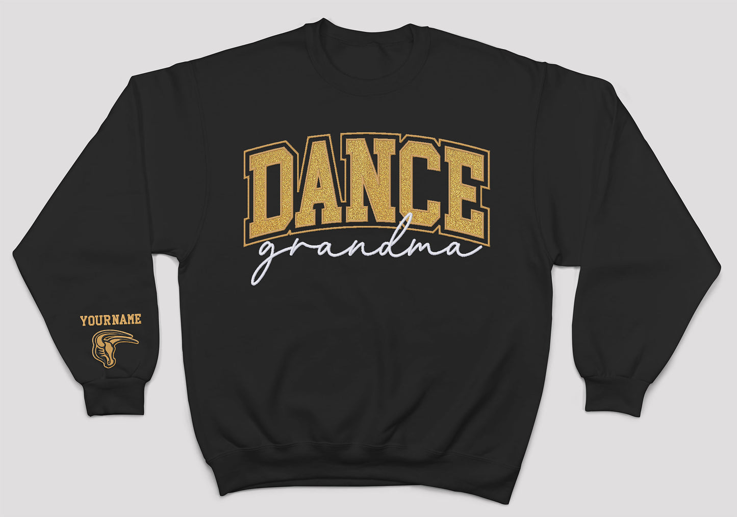 MSHS Dance- Dance Personalized Glitter Applique and Embroidered Crewneck Sweatshirt
