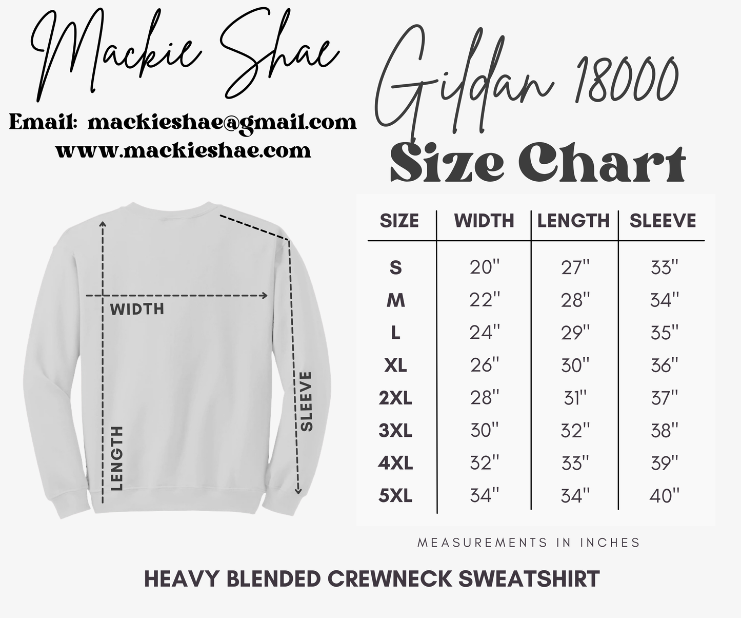 Gildan18000 Size Chart.png