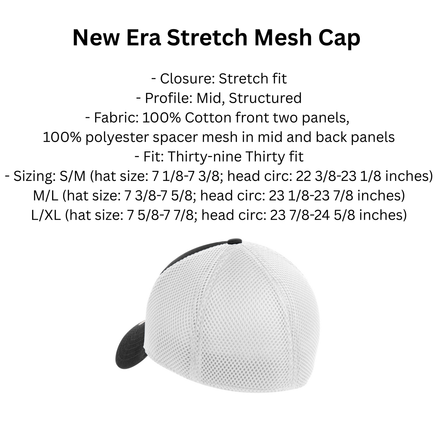 MJC- Maize Jr Cheer Logo Embroidered New Era Stretch Mesh Fitted Hat