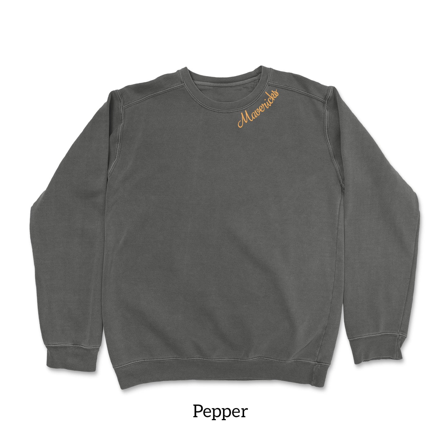 Mavs- Mavericks Neckline Embroidered Blend Crewneck and Garment Dyed Sweatshirt