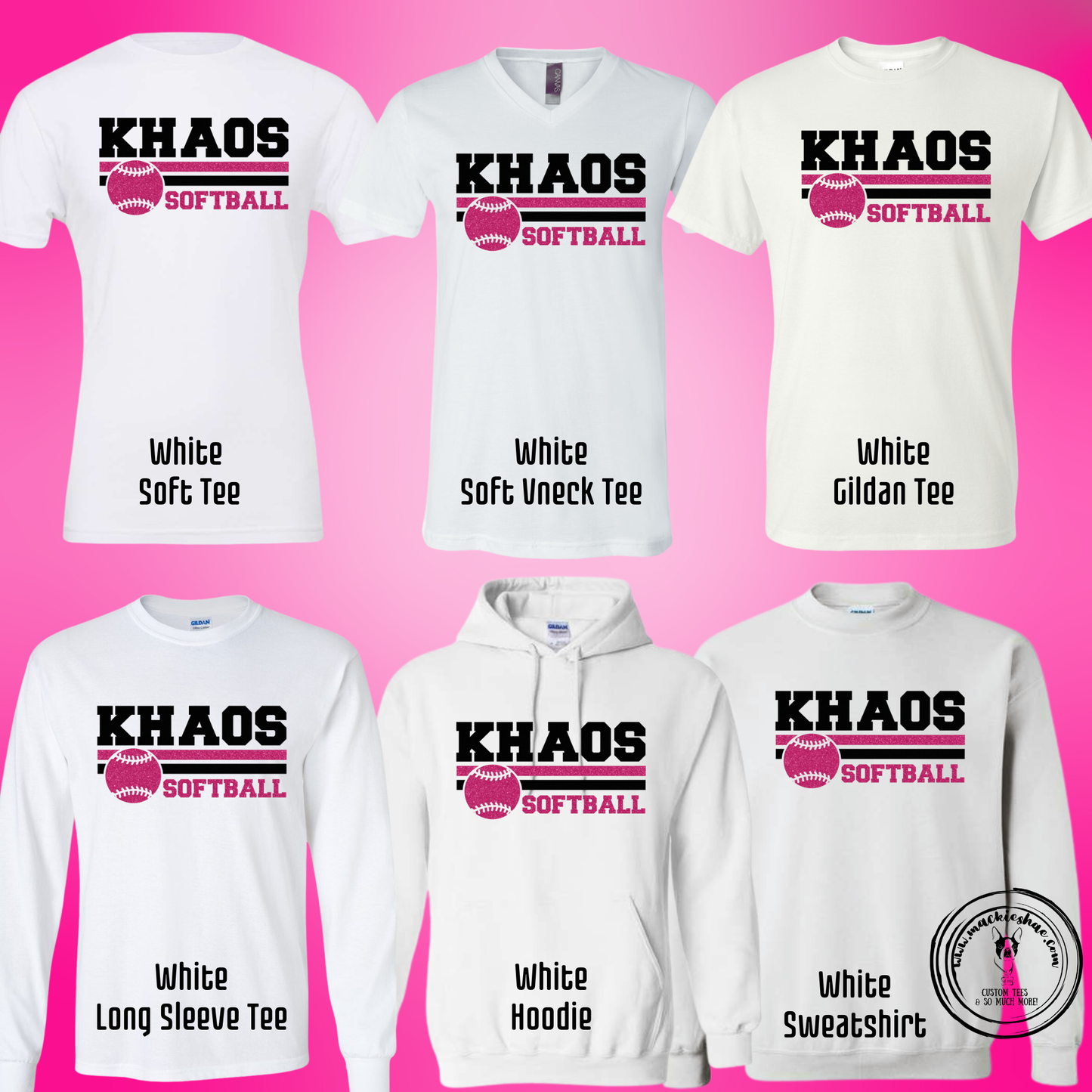 Khaos- Khaos Softball Stripes White Gear