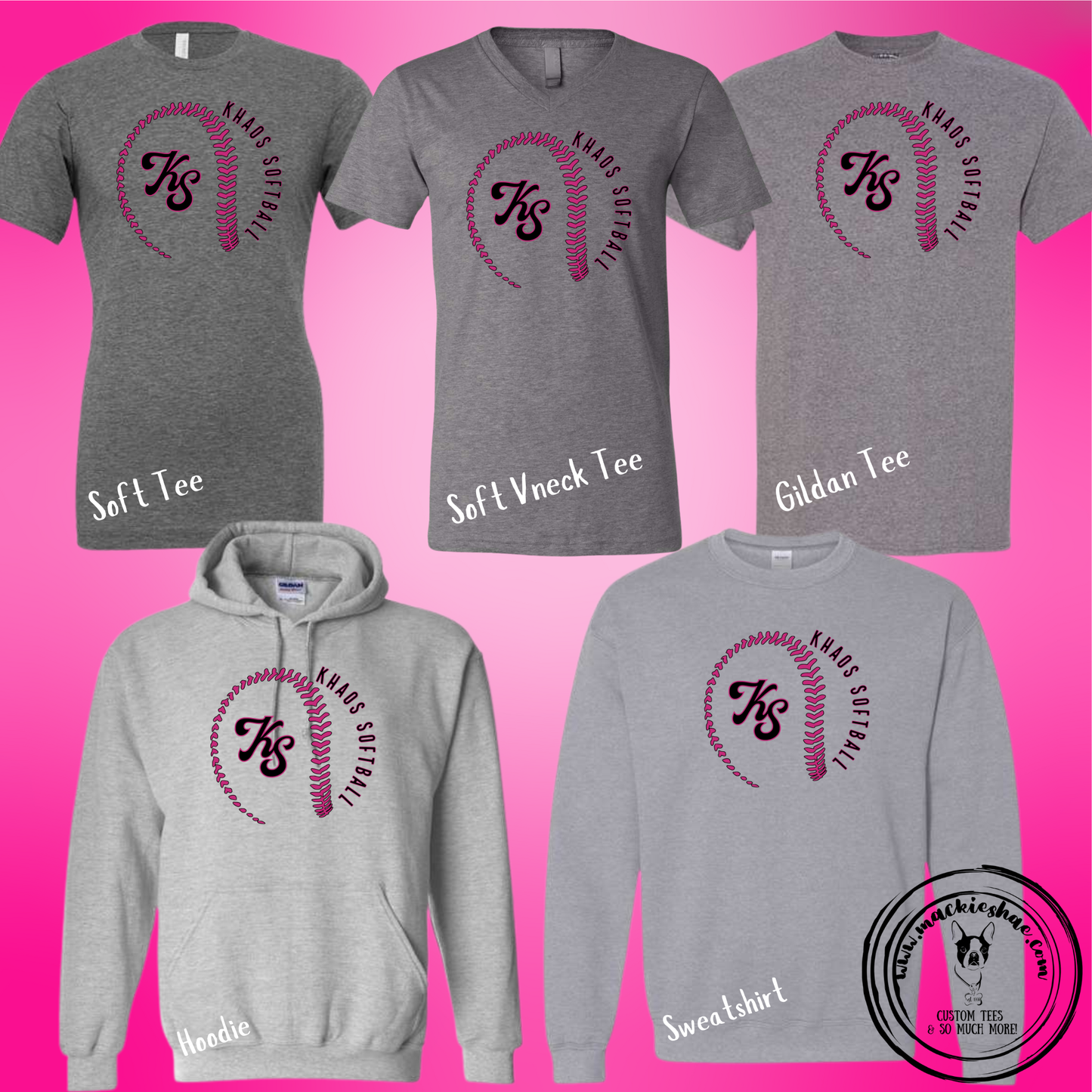 Khaos- Khaos Softball Outline with Logo Grey Gear