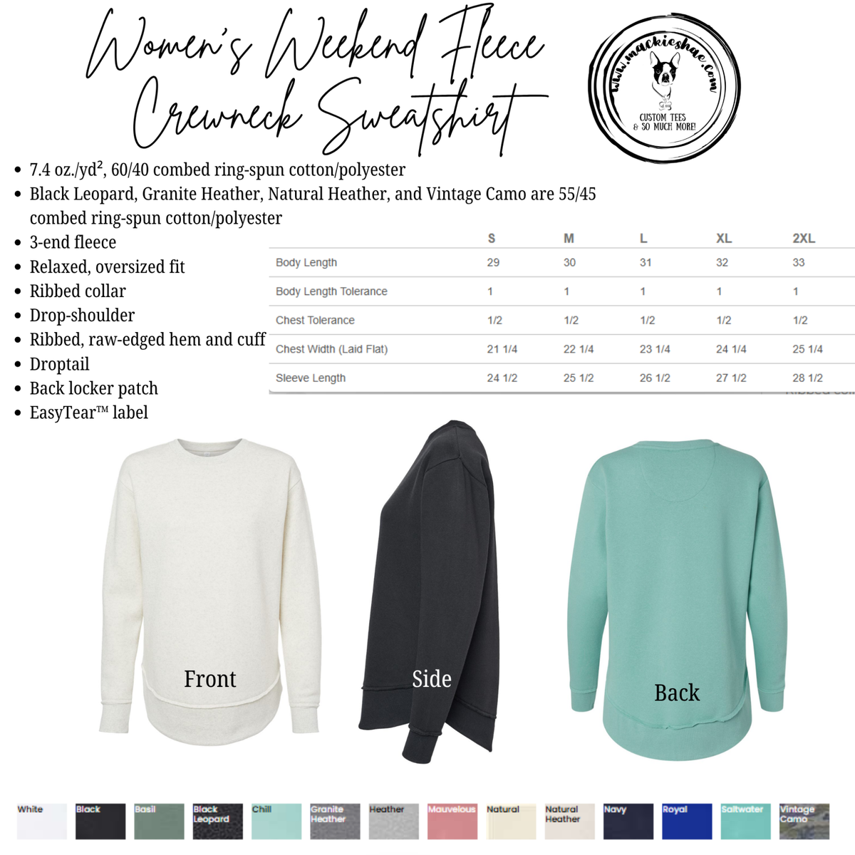 MIS- Power Eagle Women's Weekend Fleece Crewneck Sweatshirt