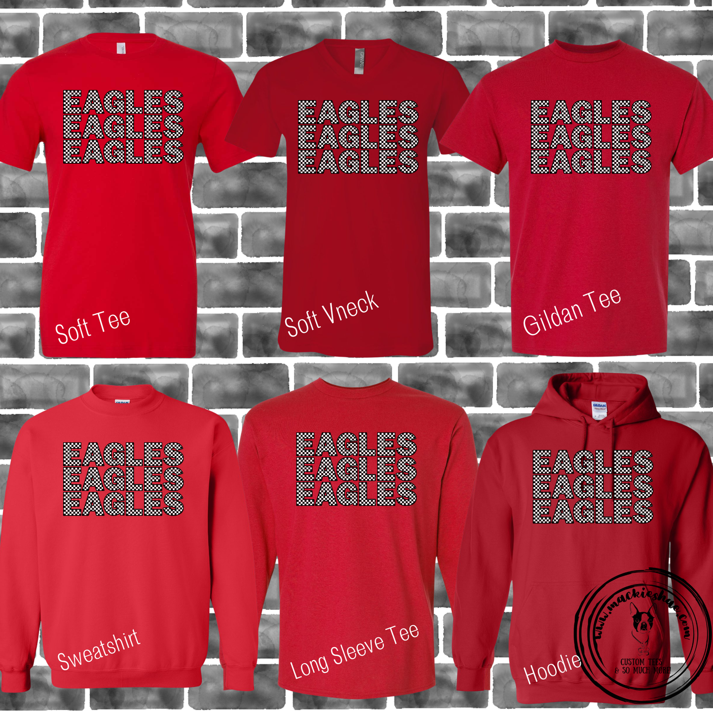 MIS- Eagles Eagles Eagles Checkered Red Gear