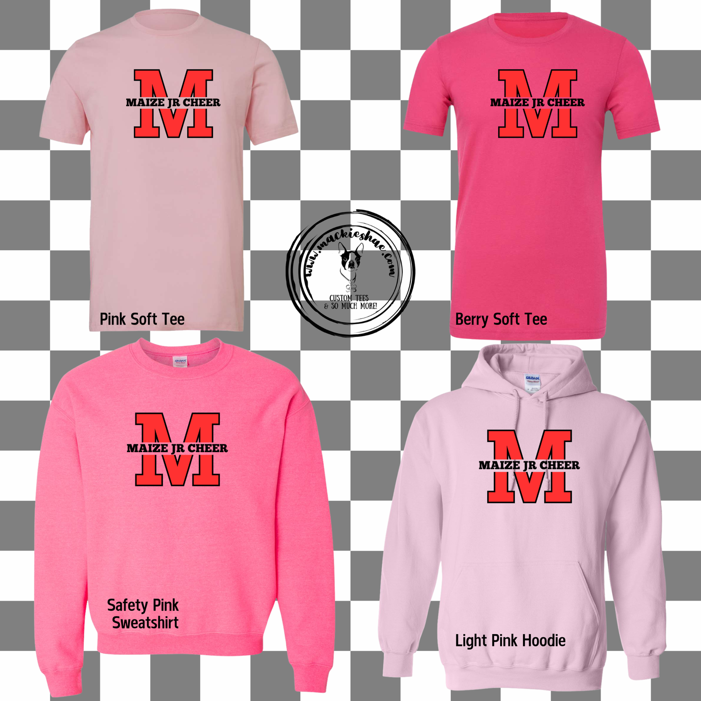 MJC- Maize Jr Cheer M Logo Pink Gear