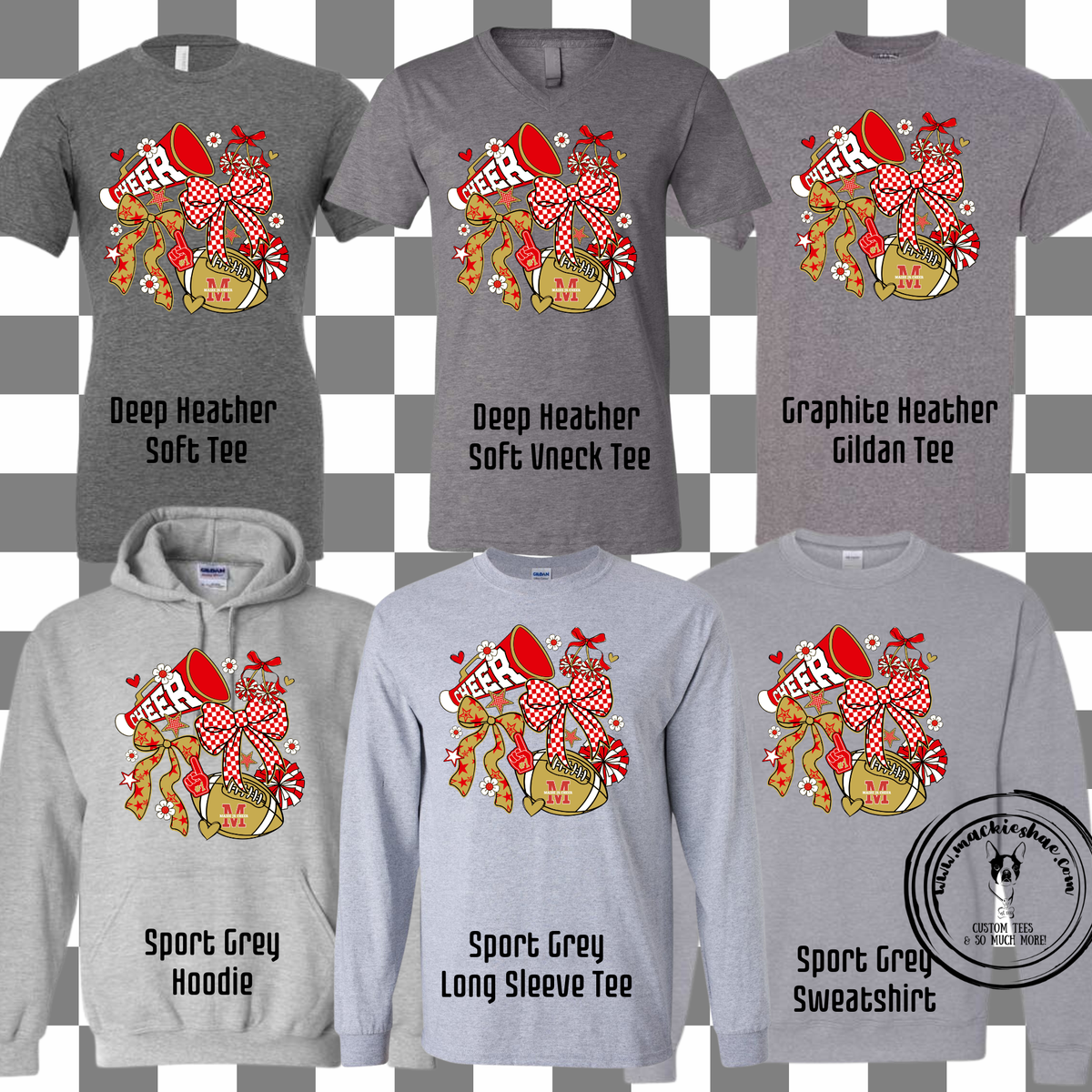 MJC- Maize Jr Cheer Preppy Cheerleader Grey Gear