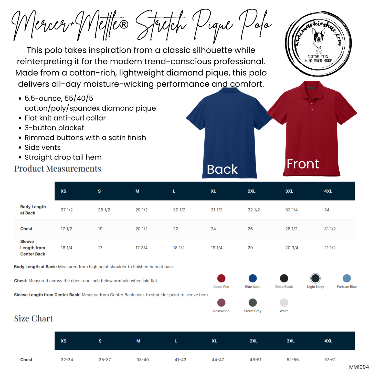 266- Maize M Star Logo Embroidered Streth Pique Polo