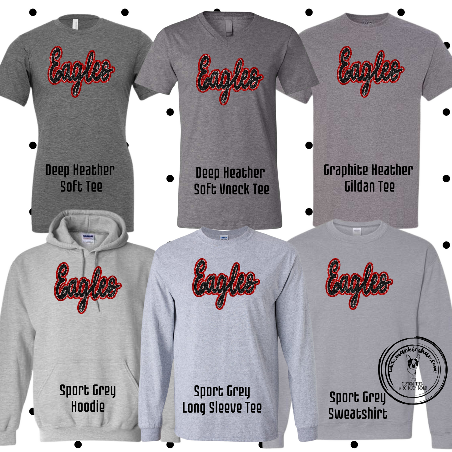 MMS- Eagles Faux Sequin Grey Gear