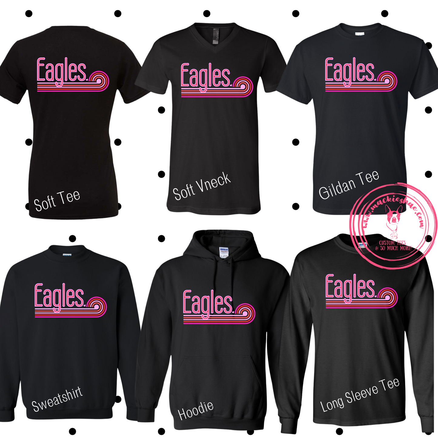 MMS- Eagles Retro Pink Lines Black Gear