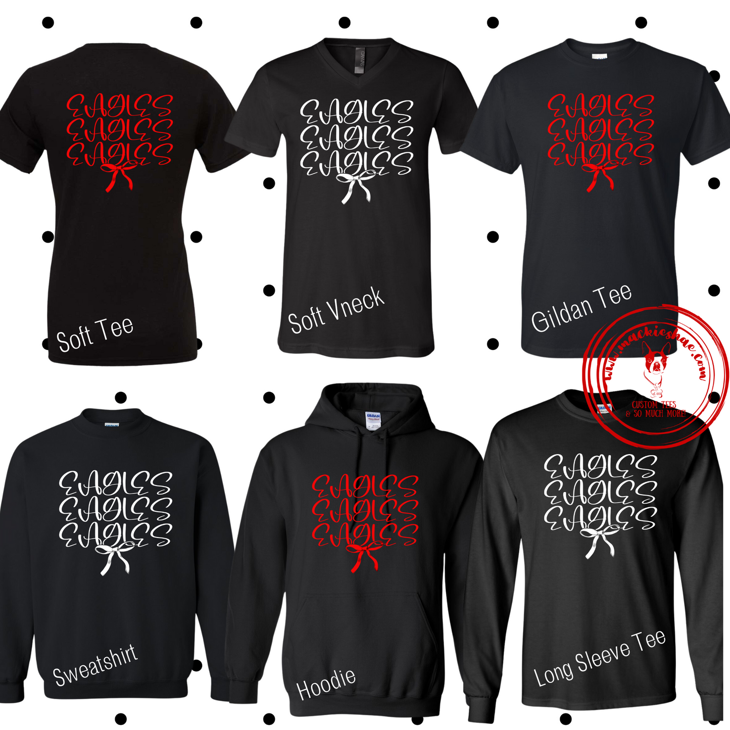 MMS- Eagles Stacked Bow Black Gear