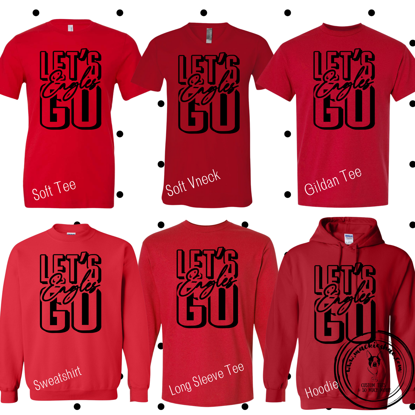 MMS- Let's Go Eagles Red Gear with Black Design