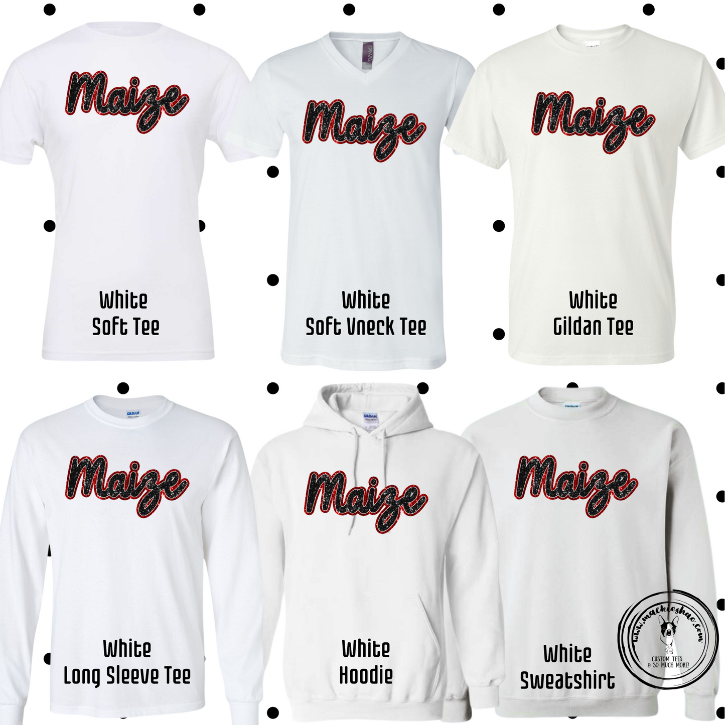 MMS- Maize Faux Sequin White Gear