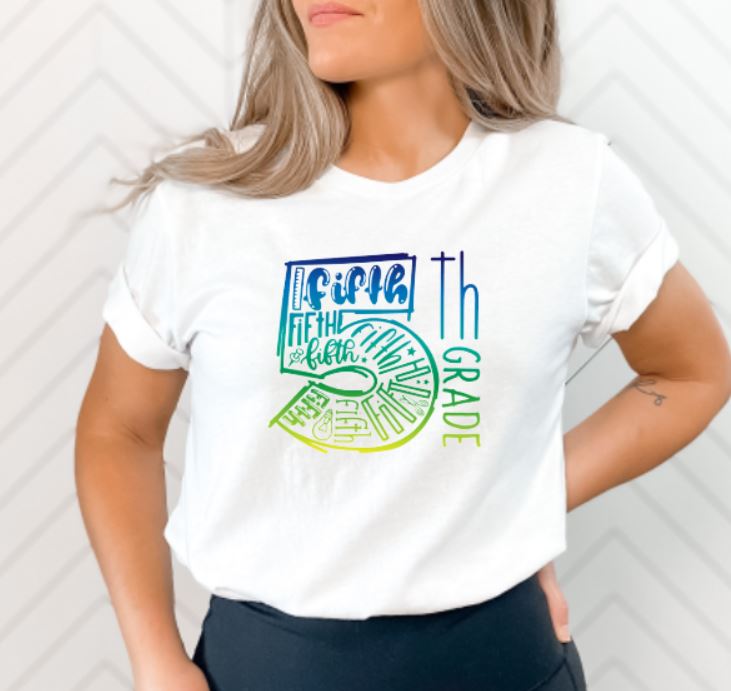 Grade Ombre Custom Shirt for Kids and Adults, Soft Short Sleeve (Get any Grade)
