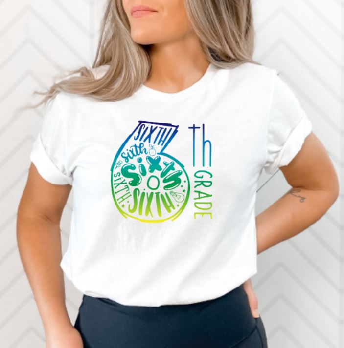 Grade Ombre Custom Shirt for Kids and Adults, Soft Short Sleeve (Get any Grade)