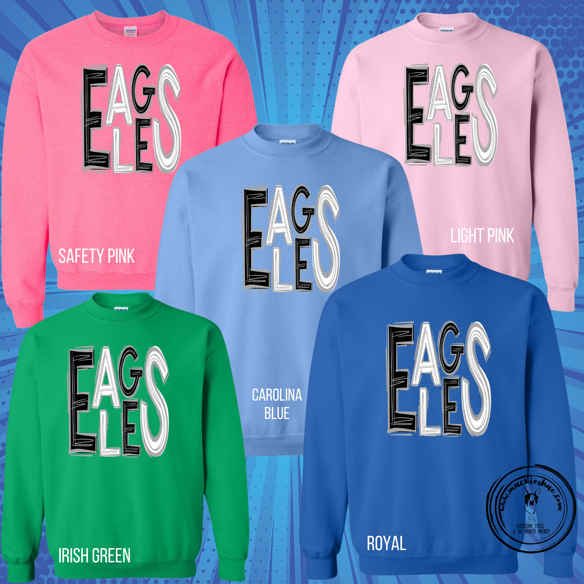 Eagles Doodle Custom Shirt, Crewneck Sweatshirt