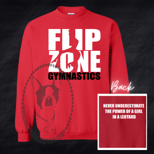 Flip Zone Gymnastics Never Underestimate Custom Shirt for Kids & Adults, Crewneck Sweatshirt