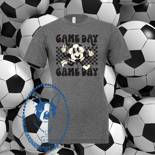 Game Day Checkered Peace Soccer Custom Shirt for kids and adults, Soft Tee