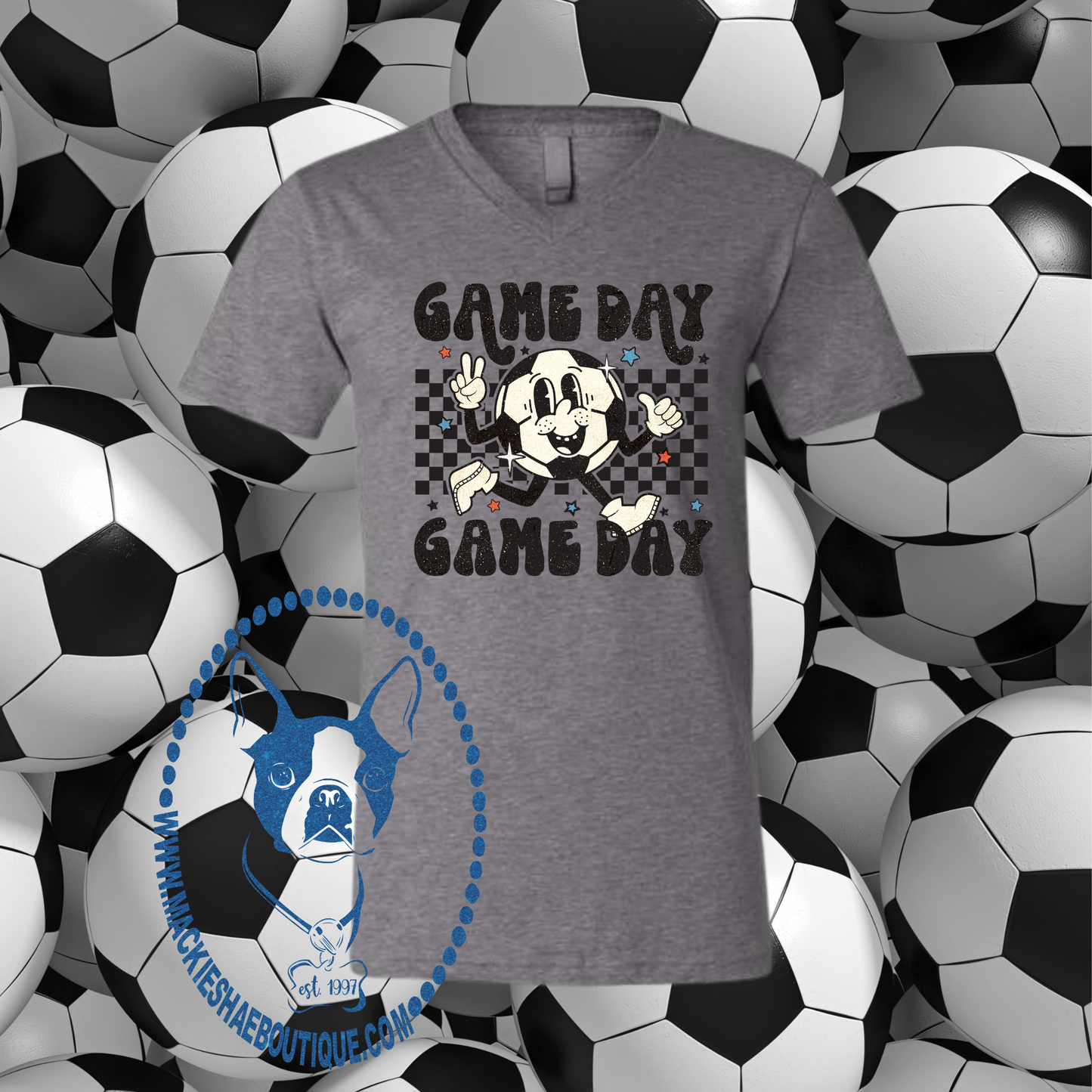 Game Day Checkered Peace Soccer Custom Shirt for kids and adults, Soft Tee