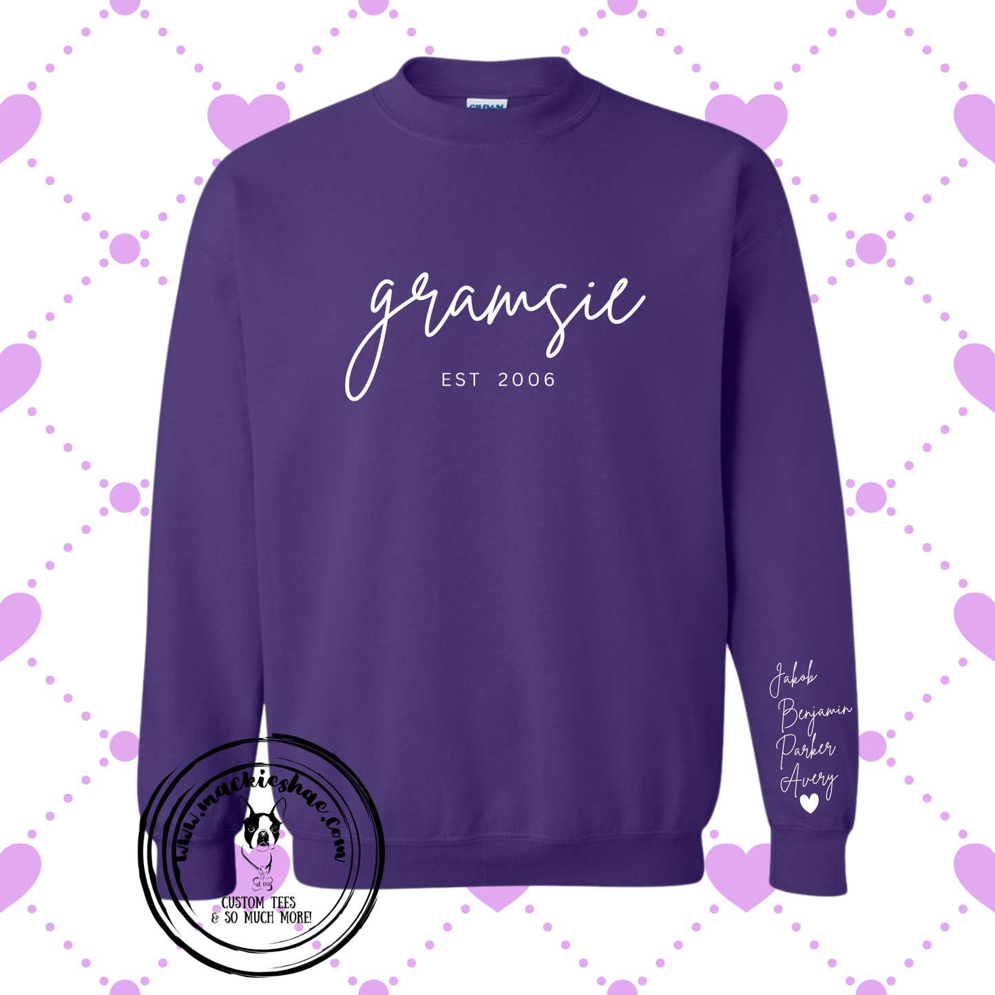 Grandma (any name) Est Personalized Custom Shirt, Soft Crewneck Sweatshirt