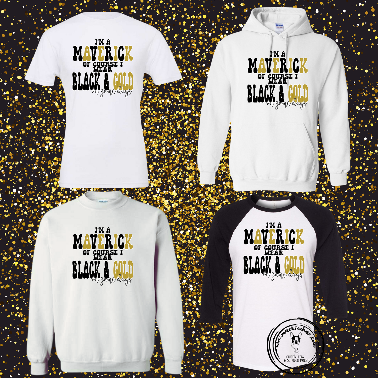 Mavs- I'm A Maverick of course I Wear Black & Gold on Gamedays Sweatshirt Size 2XL **SALE WHILE SUPPLIES LAST** RETIRED