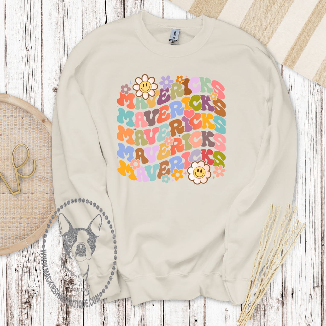 Floral Mavericks Custom Shirt for Youth and Adults, Soft Short Sleeve Tee and Crewneck Sweatshirt