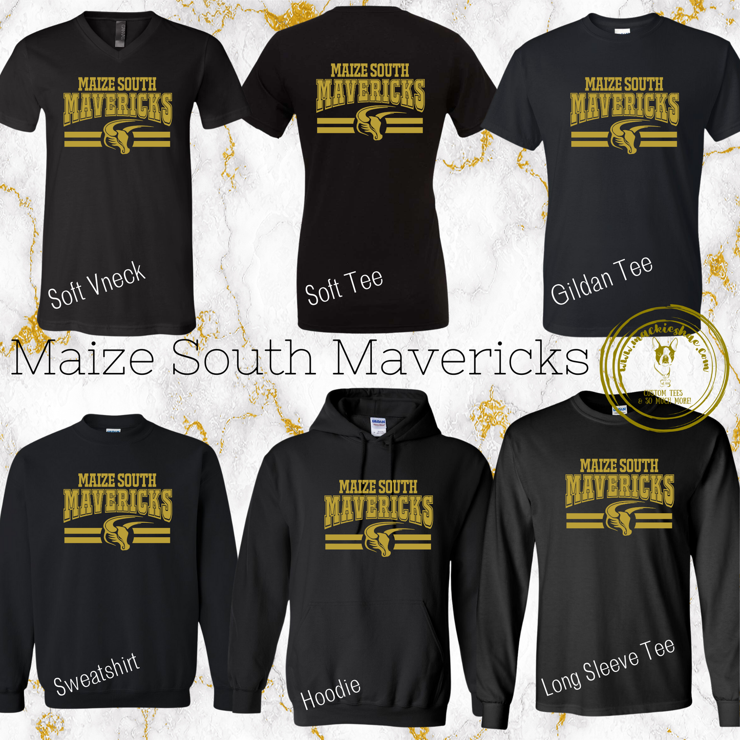 Mavs- Maize South Maverick Gear for Youth and Adults (6 Shirt Options)
