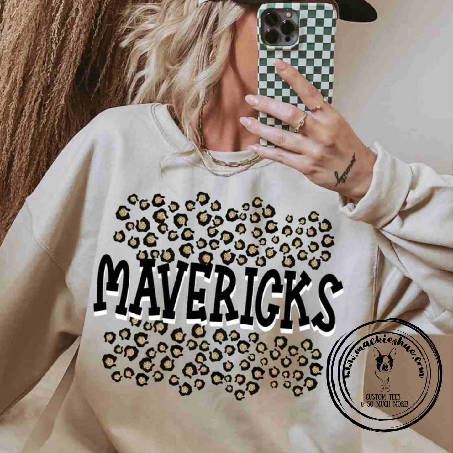 Mavs- Mavericks Leopard Sand Crewneck Sweatshirt