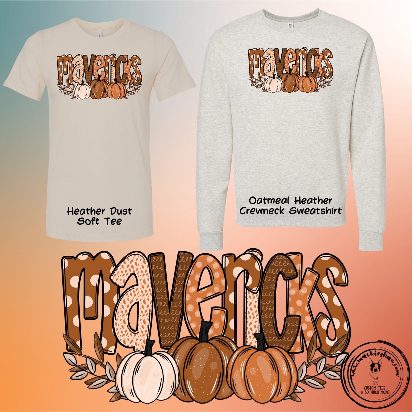 Mavericks Pumpkins Custom Shirt, Soft Tee and Sweatshirt