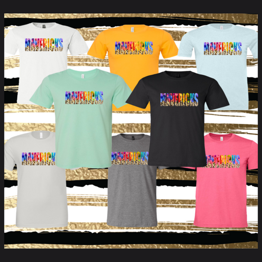 Mavs- Mavericks Watercolor Leopard Bella Soft Tee **SALE WHILE SUPPLIES LAST** RETIRED