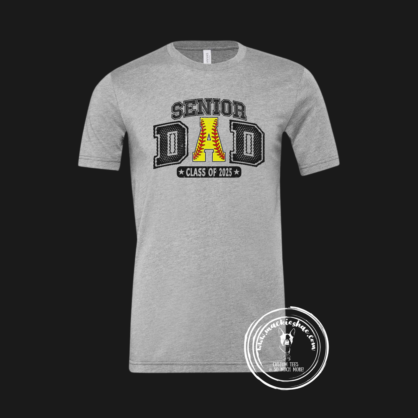 Senior Softball Dad Class of 2025 (Get any year) Custom Shirt, Soft Short Sleeve