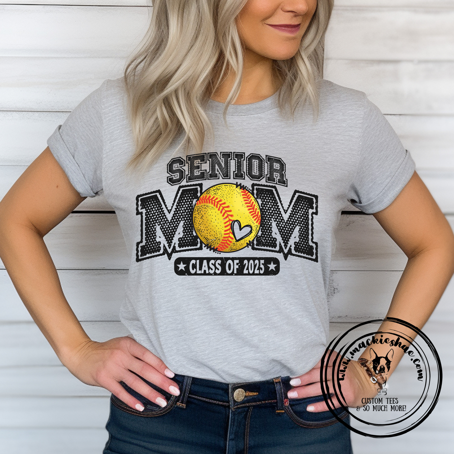 Senior Softball Mom Class of 2025 (Get any year) Custom Shirt, Soft Short Sleeve