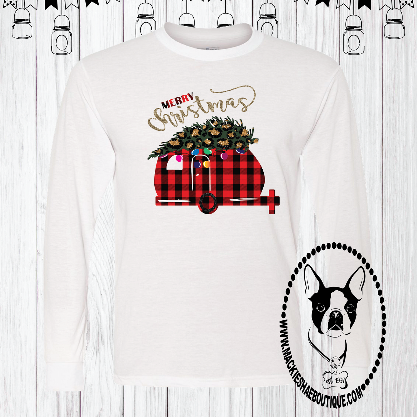 Merry Christmas Camper Custom Shirt, Long Sleeve Tee